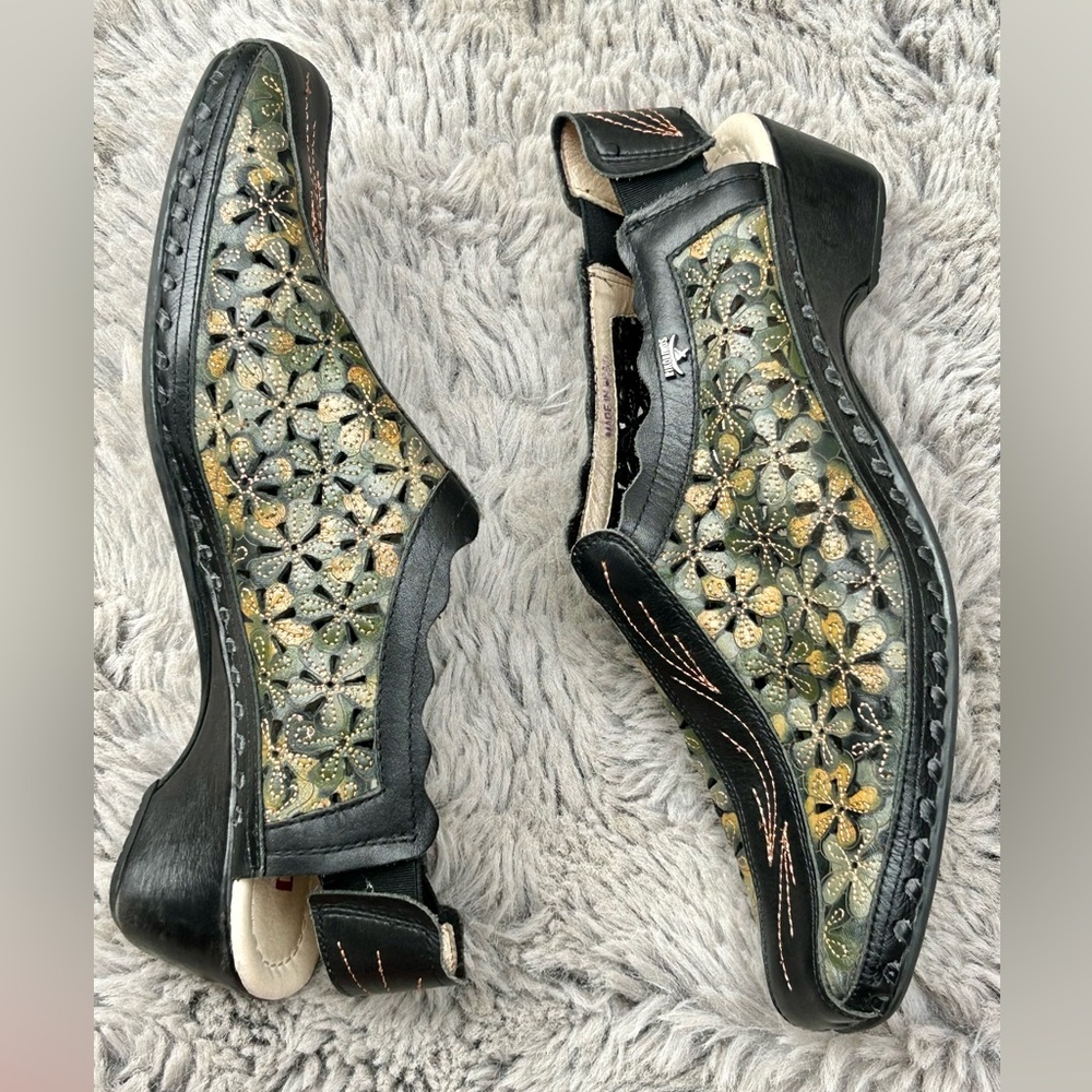 PIKOLINOS Romana Slingback - Floral Laser Cut Leather - Made in Italy EU 41 - Picture 4 of 9